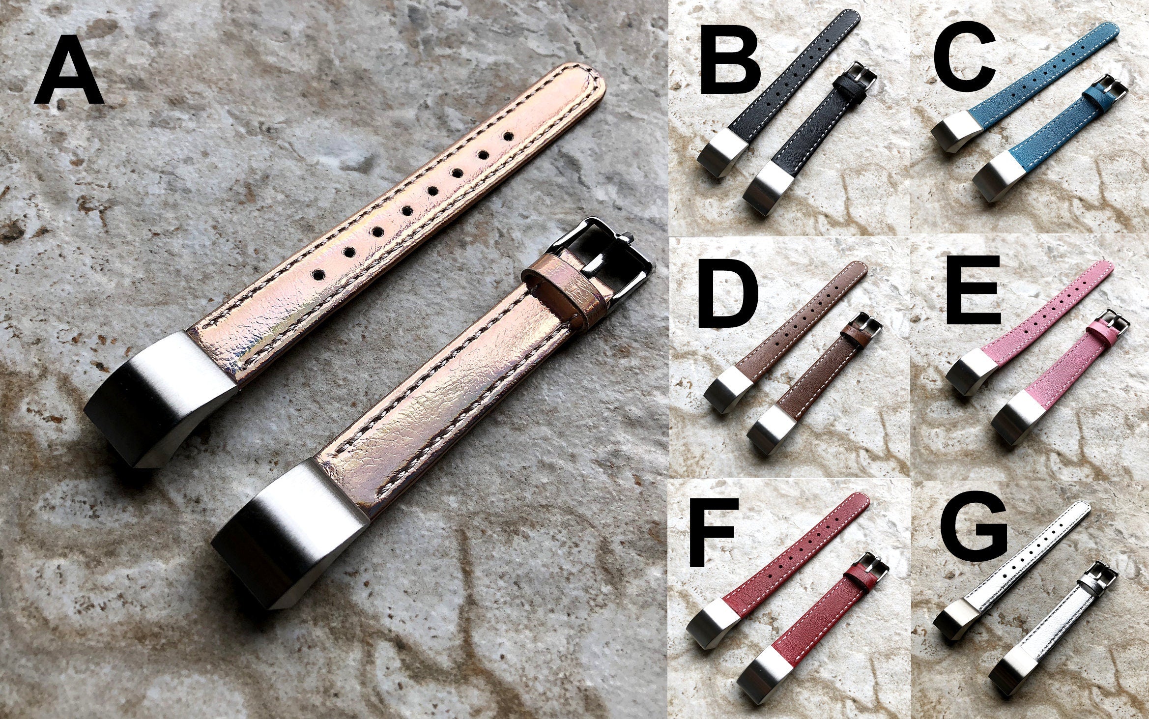 Fitbit Alta HR Stylish Modern Elegant Soft Leather Band Strap with Stitching Details Quick Release Adapters Included Ready to Attach MSL